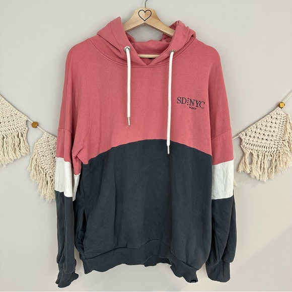 Superdry NYC Times Color Block Oversized Hoodie/Sweatshirt - Picture 4 of 8